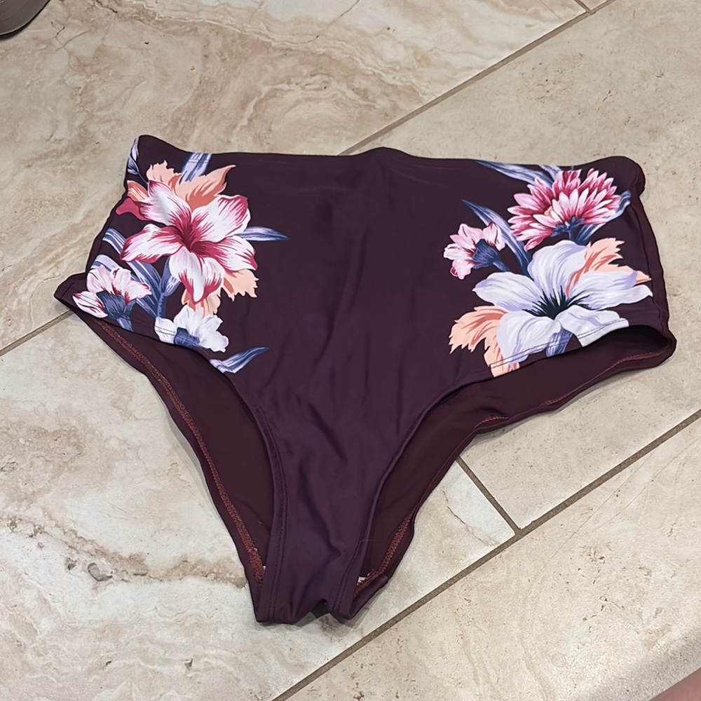 Floral High-Waisted Bikini Bottom
